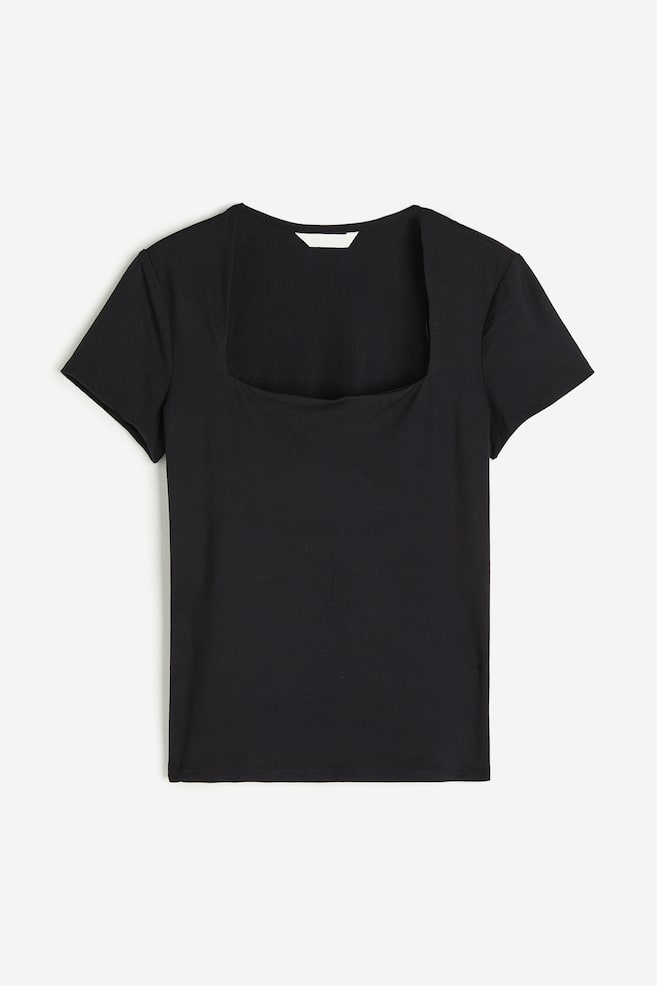 

Рубашка с квадратным вырезом H&M, черный