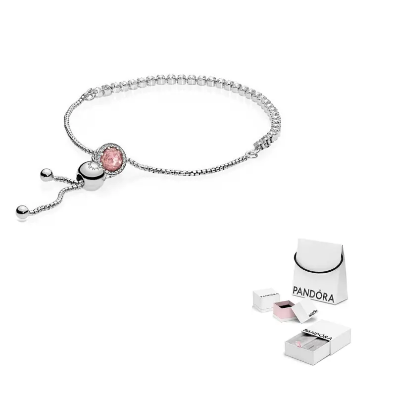 

Браслет с подвеской Shining Heart для женщин Pandora, розовый