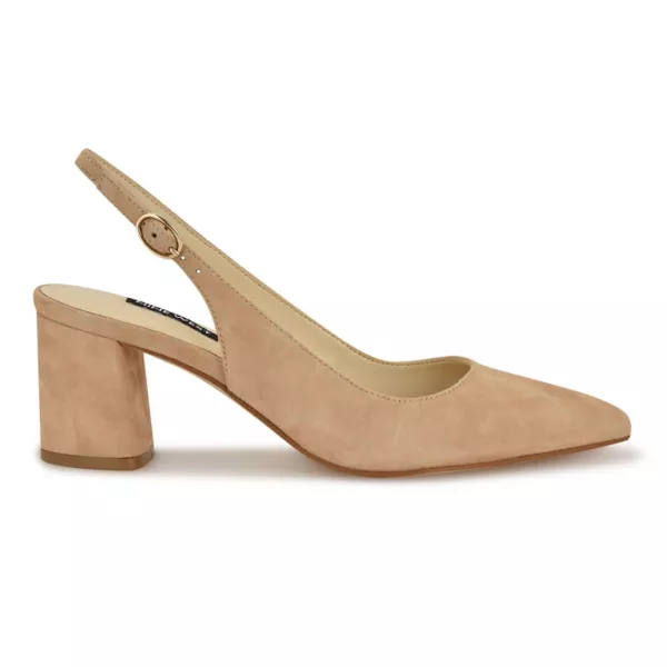 Женские туфли-лодочки Kamsee с открытой пяткой и блочным каблуком Nine West, цвет black suede — фото 2
