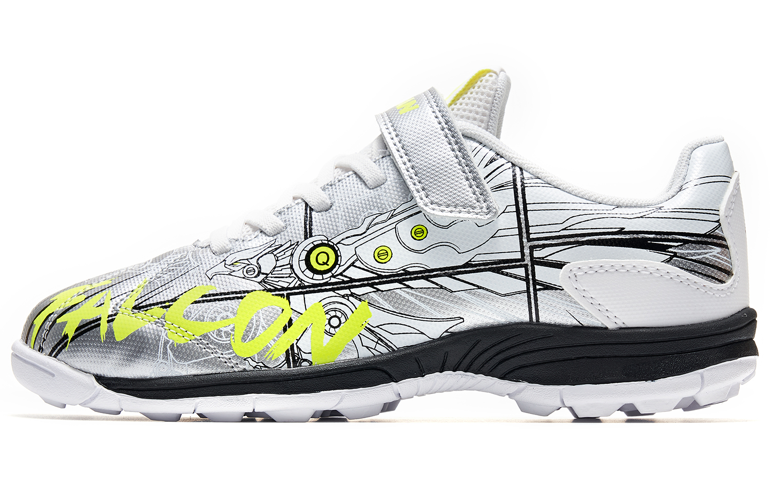 

QIAODAN Скользоустойчивые низкие детские футбольные бутсы Silver для подростков