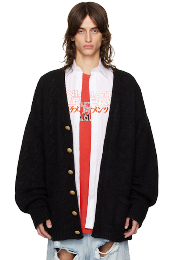 

Черный кардиган с разрезом VETEMENTS