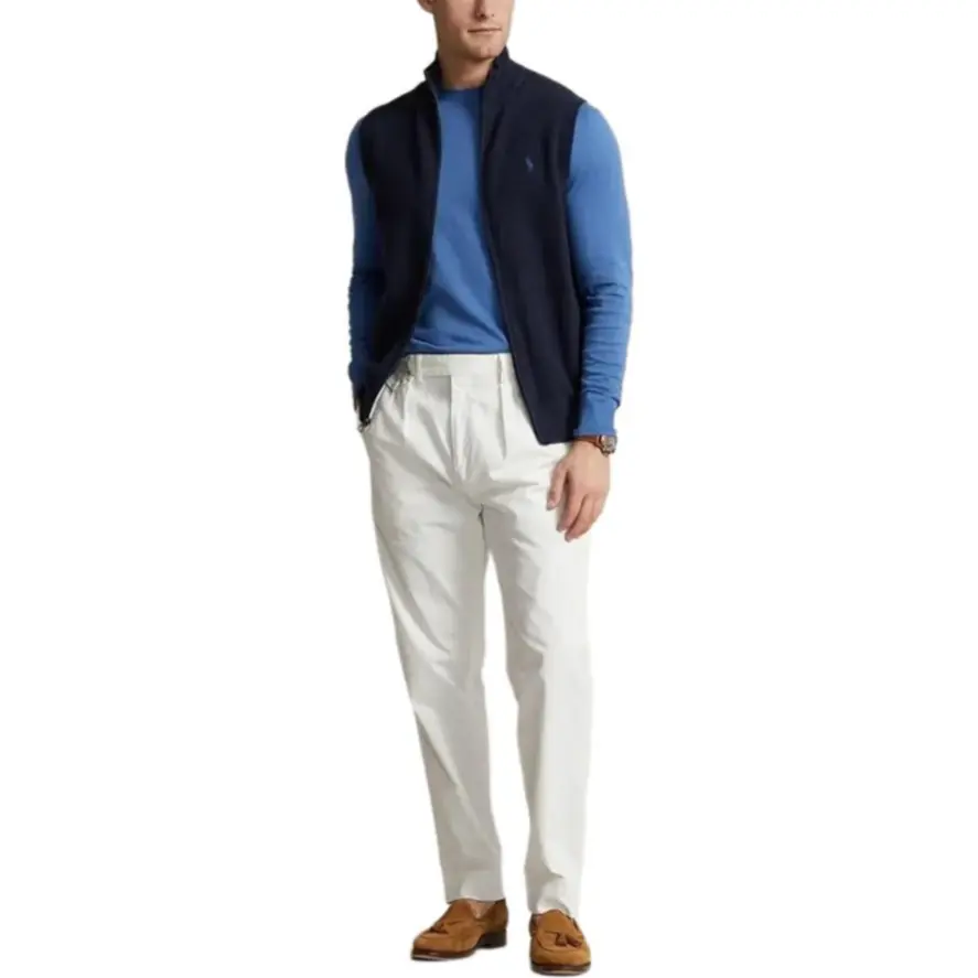 Polo Ralph Lauren Вязаный жилет с вышивкой поло пони, Marine Blue — фото 3