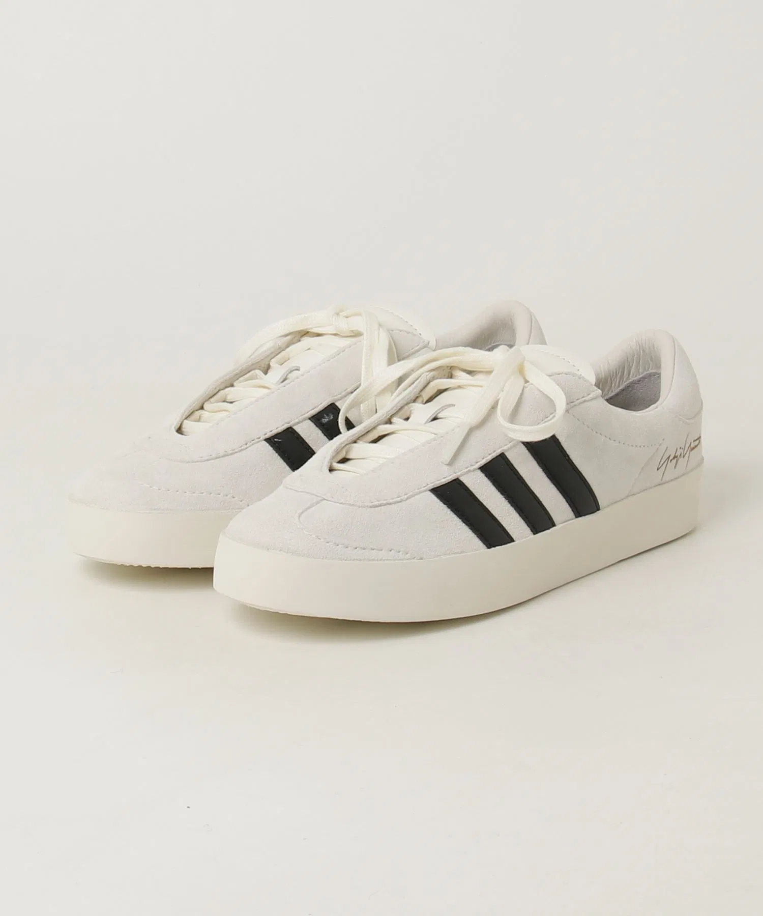 Унисекс кроссовки Y-3 GAZELLE из кожи белые с чёрным — фото 4