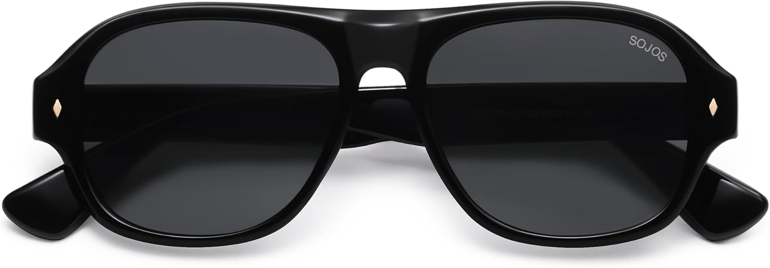 

Поляризованные солнцезащитные очки-авиаторы SOJOS квадратной формы для женщин и мужчин, в стиле ретро 90-х, овальные линзы, защита от ультрафиолета UV400, модель SJ2395, Black/Grey
