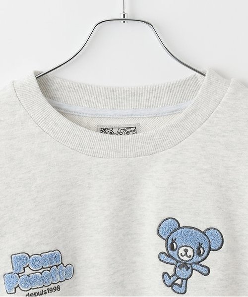Толстовка с вышивкой Mint-kun Sagara Pom ponette junior, White grain — фото 3