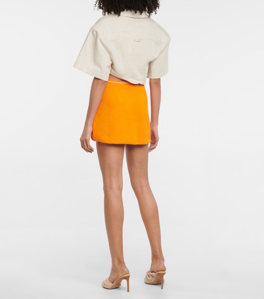 Мини-юбка La Jupe Sorbetto toweling Jacquemus, оранжевый — фото 3