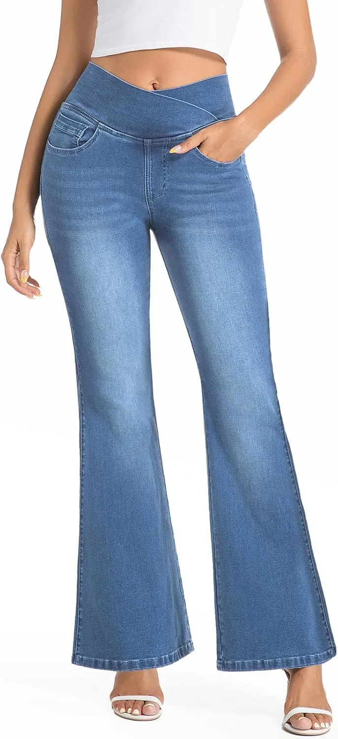 

VX VONXURY джинсы для женщин, Stretchy High Waisted Bootcut