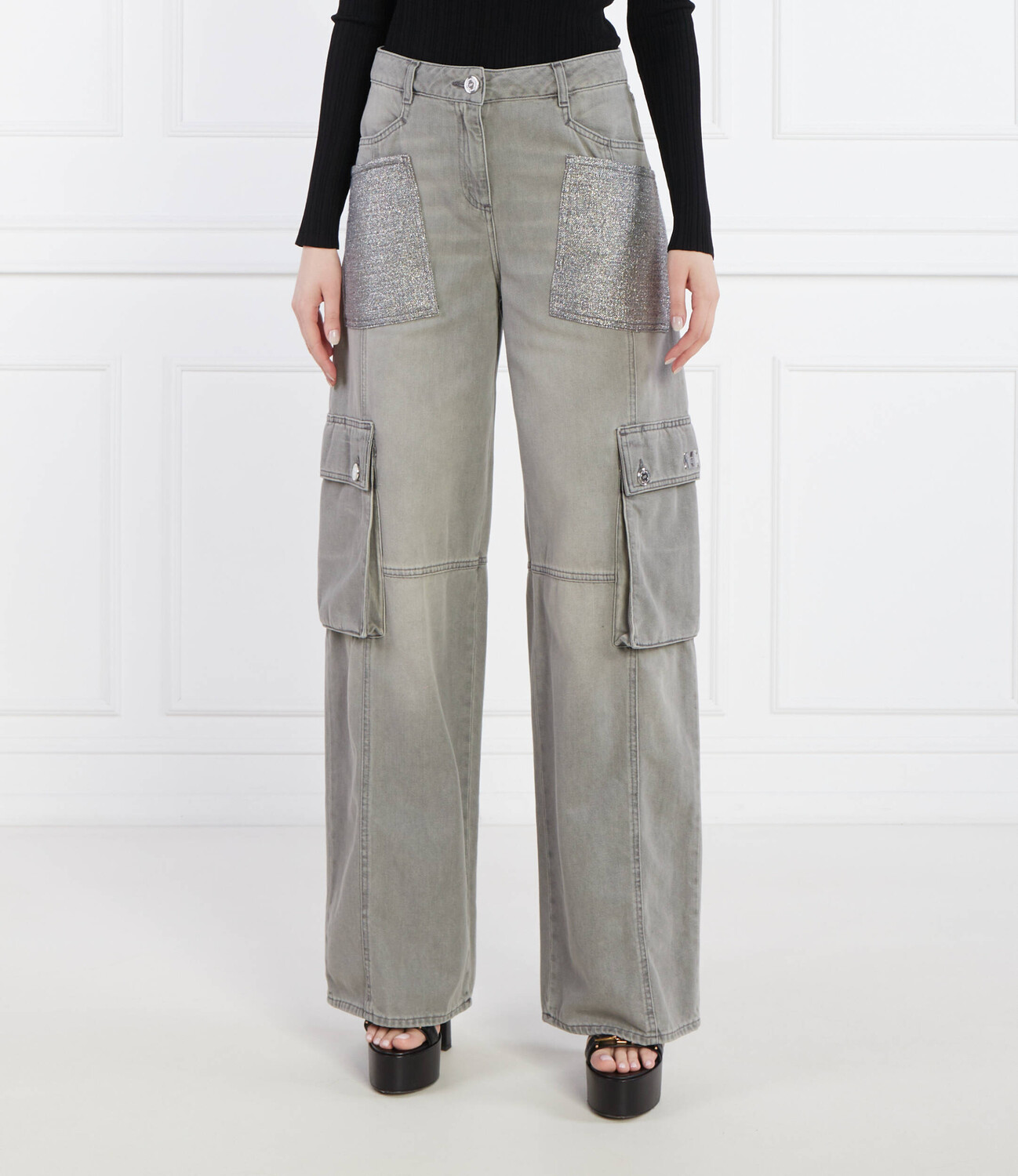 

Джинсы Elisabetta Franchi cargo Oversize fit, серый