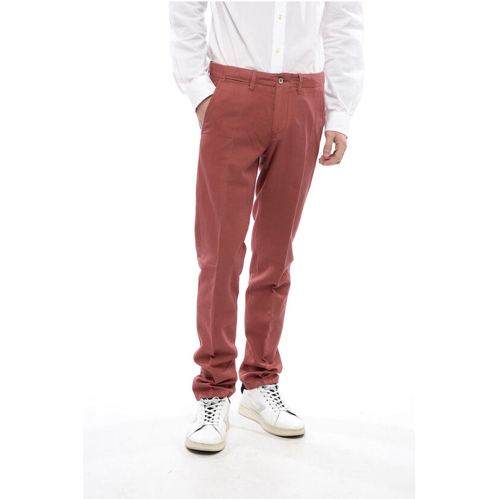 

Хлопковые брюки с пуговицами Corneliani, Red