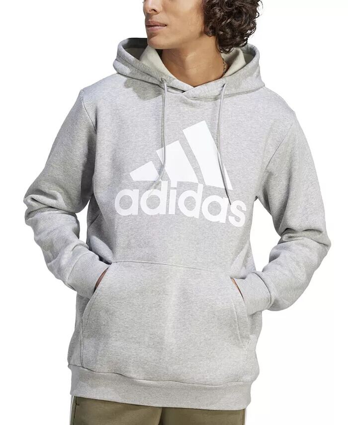 

Мужская флисовая толстовка с большим логотипом Essentials adidas, серый