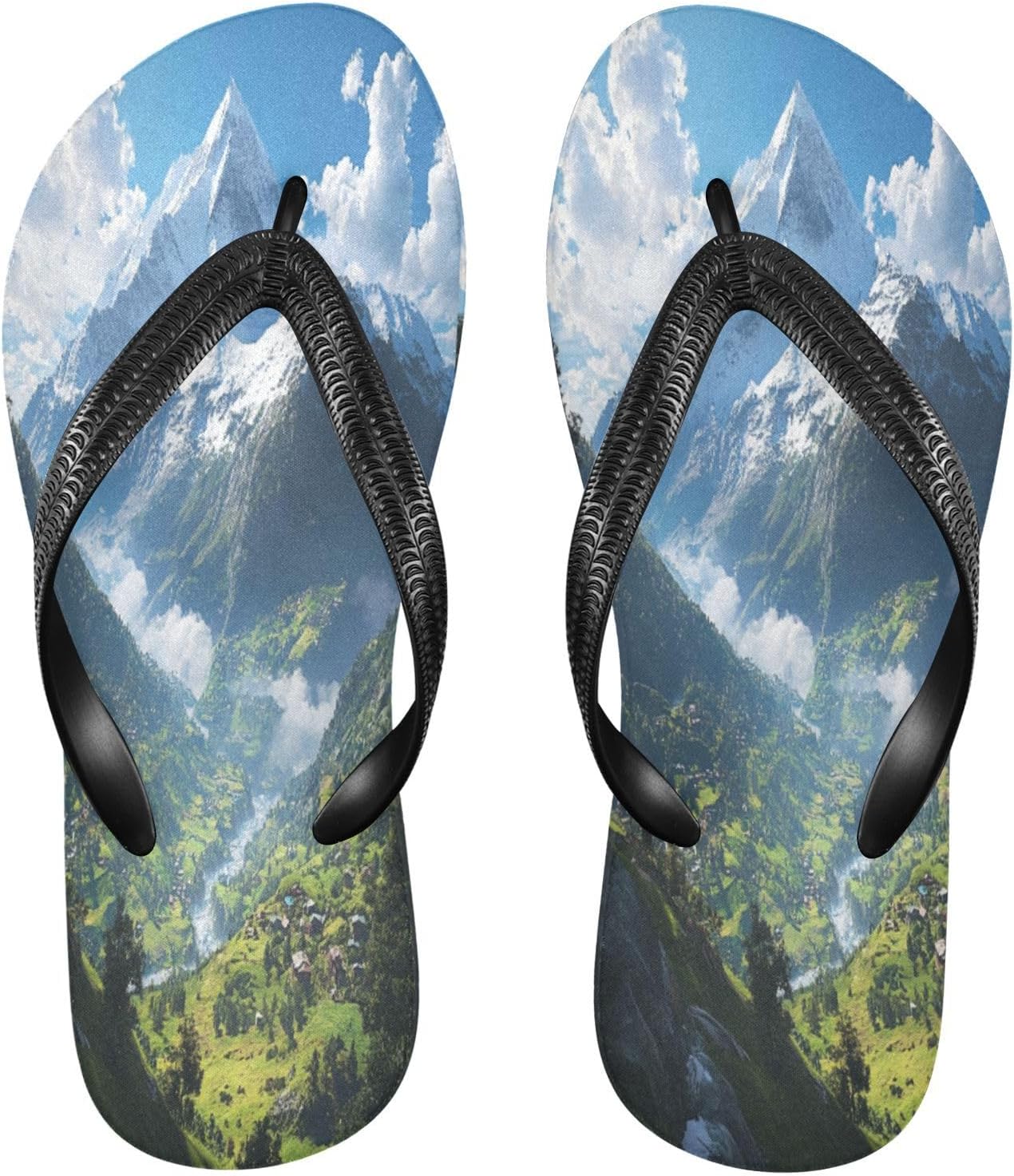 

Сандалии для пляжа Snowy Mountain Green, вьетнамки с резиновым покрытием, нескользящие летние тапочки для мужчин и женщин, для прогулок Sinestour