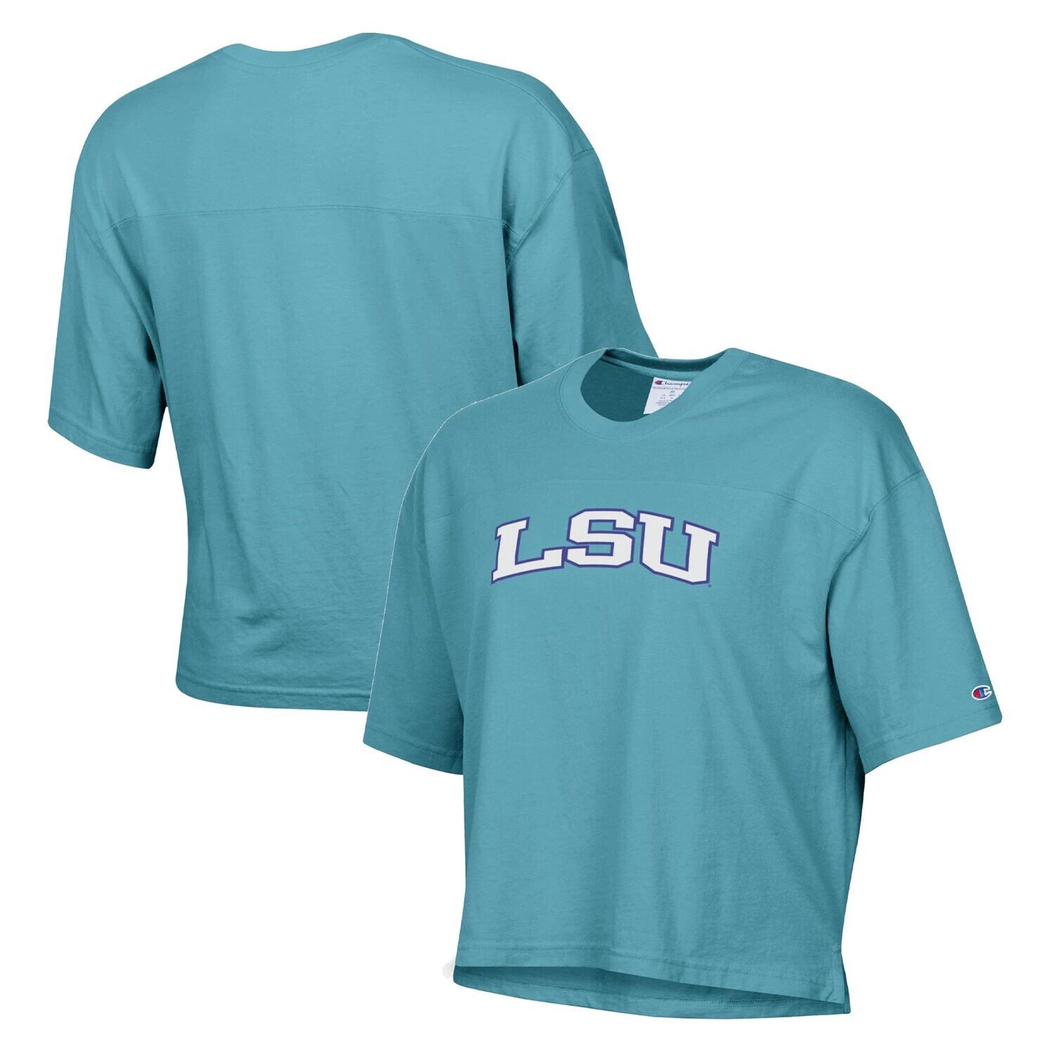 

Женская укороченная футболка свободного кроя в винтажном стиле Champion Aqua LSU Tigers Champion, Синий, Женская укороченная футболка свободного кроя в винтажном стиле Champion Aqua LSU Tigers Champion