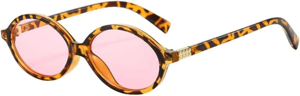 

Модные маленькие ретро-очки овальной формы для женщин, винтажные круглые очки в стиле стимпанк, модные женские солнцезащитные очки UV400, L20995 generic, Leopard Pink