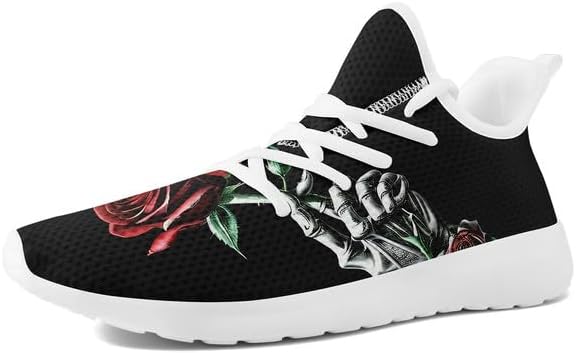 

Кроссовки AWSOLE Fashion с черепом для мужчин и женщин, стильные унисекс, шнуровка, комфортные, дышащие, легкие, готические, белый/черный/красный/серый