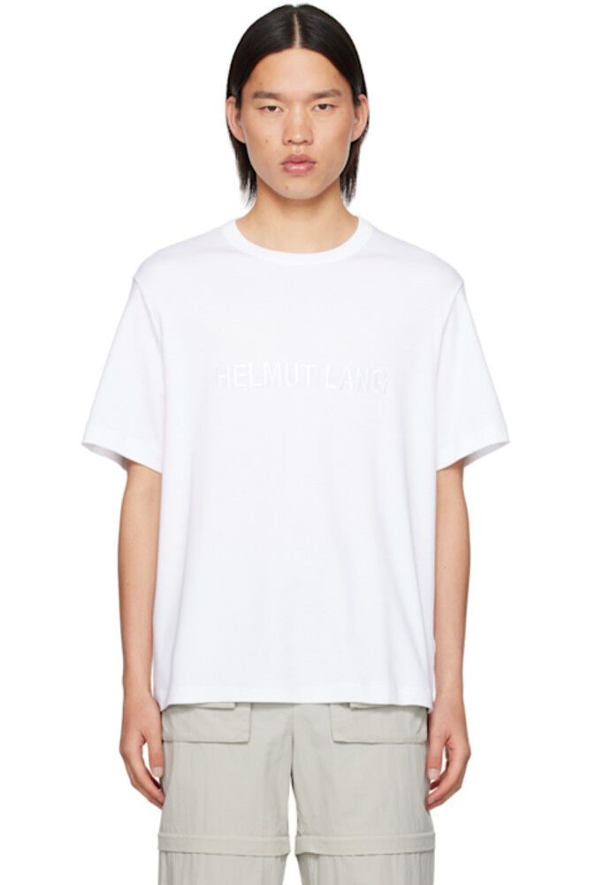 

Белая вышитая футболка Helmut Lang
