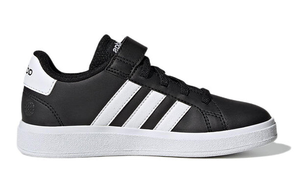 Кроссовки grand court с эластичными шнурками и ремешком сверху Adidas, черный — фото 2