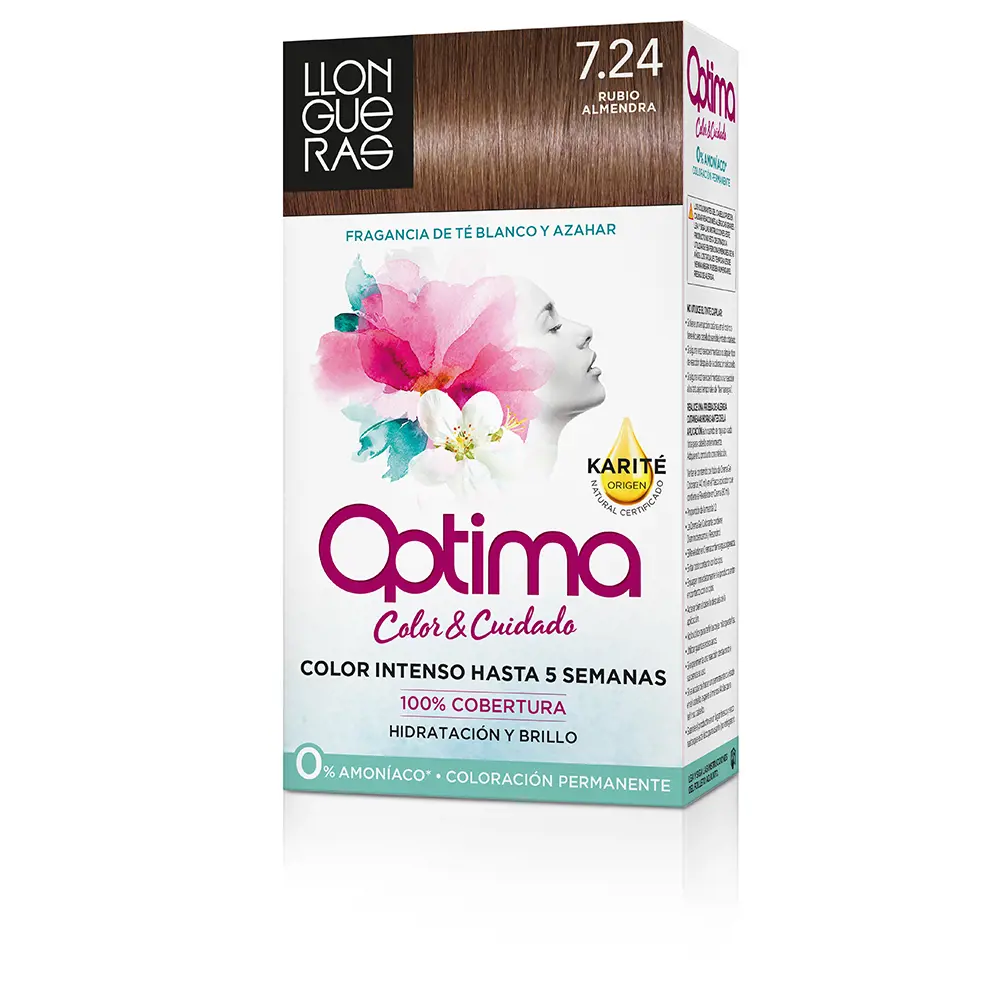 

Краска для волос Optima coloración permanente Llongueras, цвет 7.24-almond blond, 1 шт.