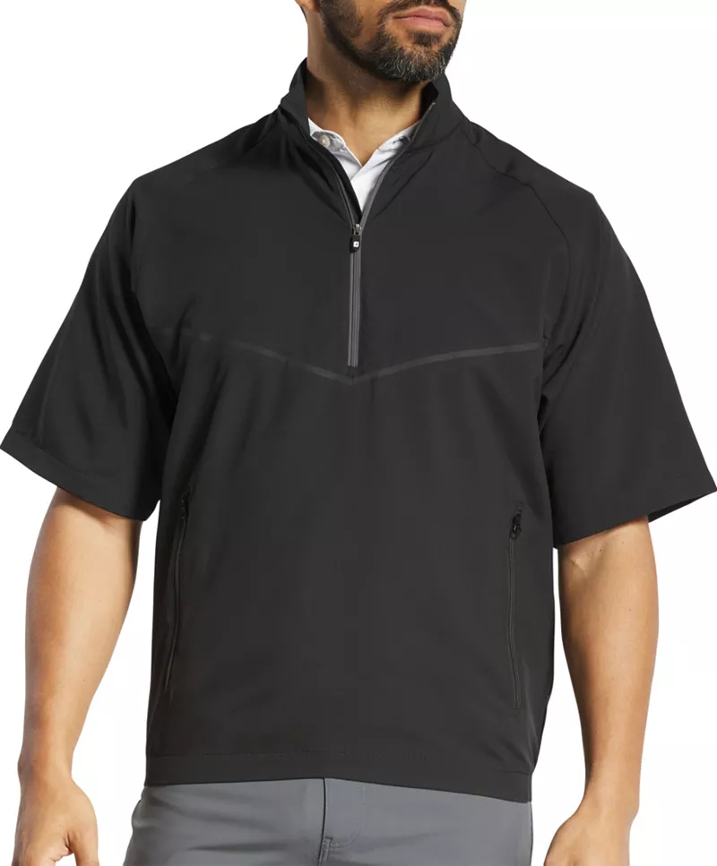 

Мужская ветровка для гольфа FootJoy Zephyr с короткими рукавами, черный