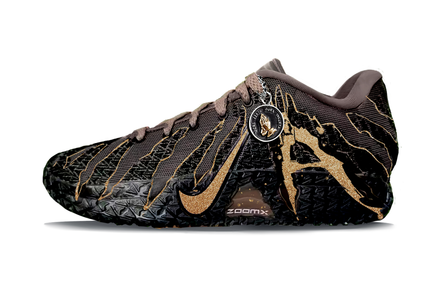 

Баскетбольные кроссовки Ja Morant 3 Crown Low top мужские Gold Gray Nike, золотой коричневый