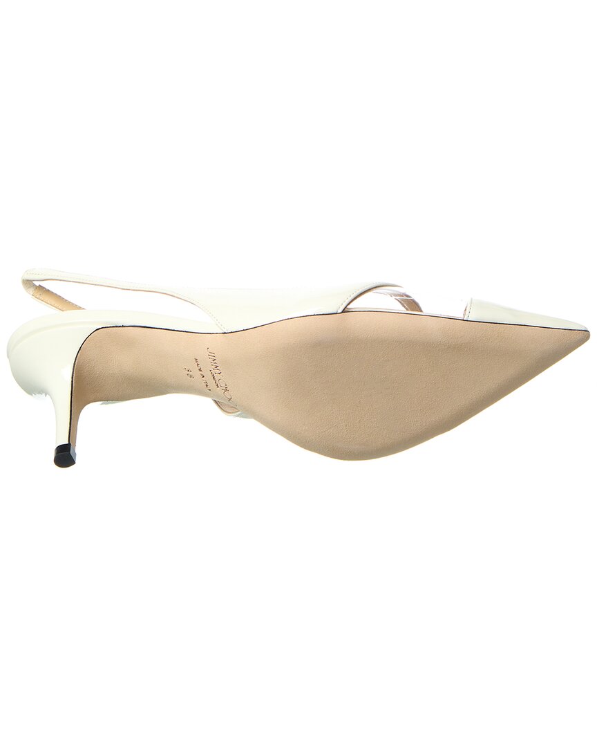 Джимми Чу Джинни 65 Кожаные Туфли-лодочки на ремешке Jimmy Choo, белый — фото 4