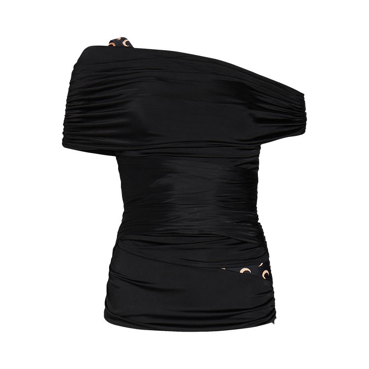 

Топ Marine Serre Jersey Body Shelter Draped Off Shoulder 'Black', черный