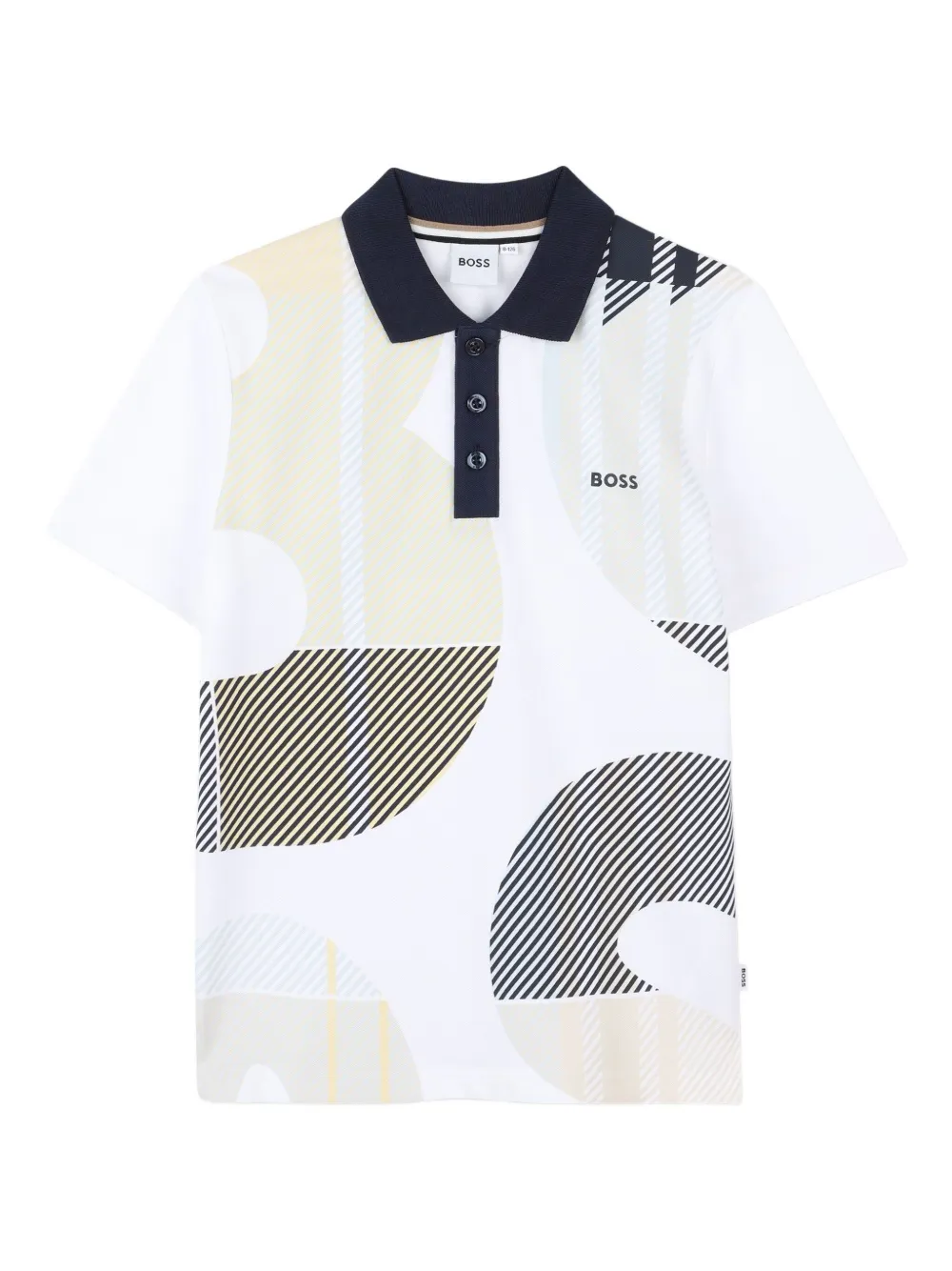 

Рубашка поло с графичным узором BOSS Kidswear, белый