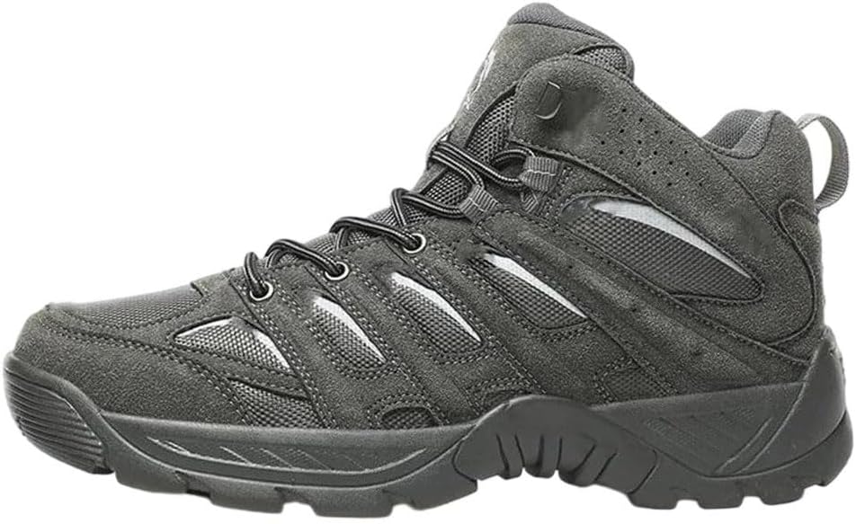 

Мужские альпинистские туфли, ботинки для охоты с высоким голенищем, пустынные ботинки, водонепроницаемые, больших размеров, повседневные походные ботинки Generic, серый