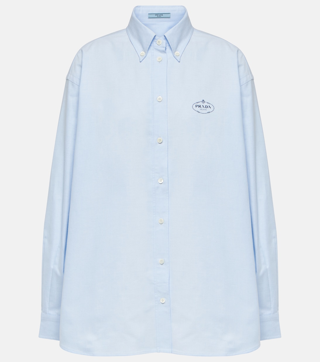 

Хлопковая рубашка с логотипом Prada, Cielo