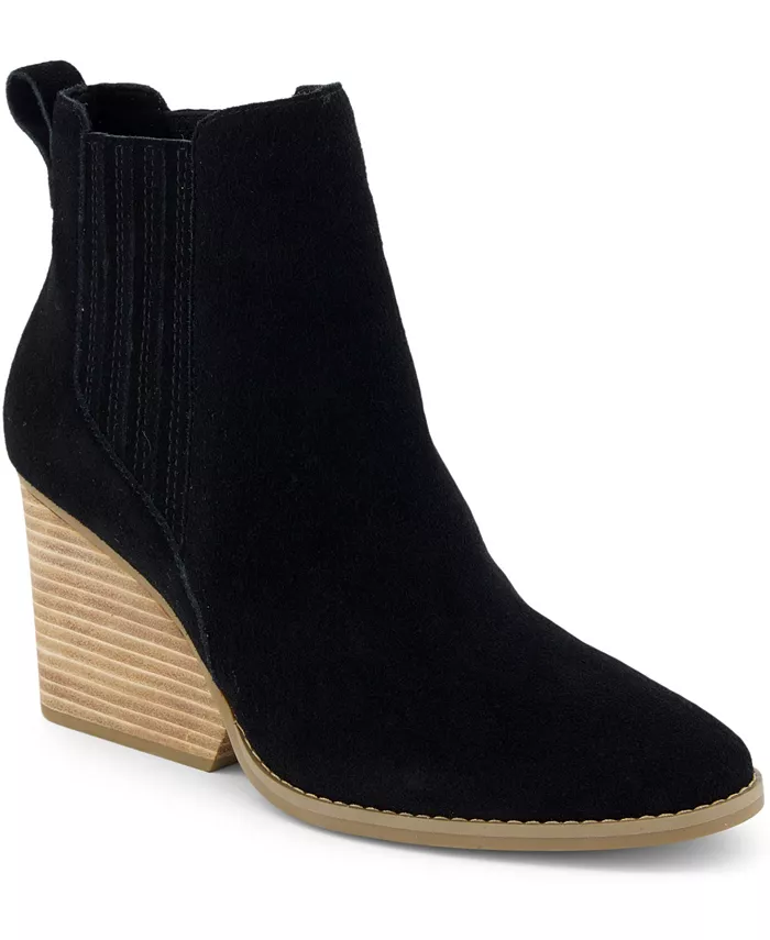 Женские замшевые ботильоны Noa на клиновидном каблуке без шнуровки TOMS, черный