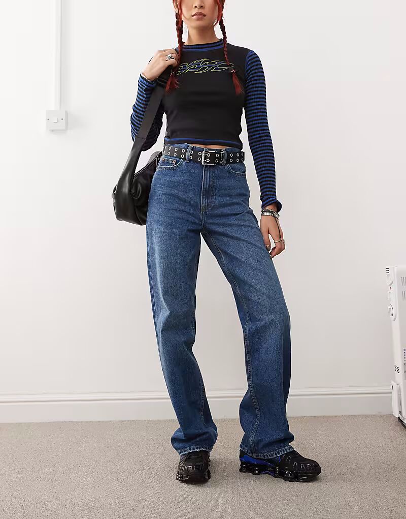 

Джинсы Dr Denim Echo прямого кроя, средне-синего цвета с напылением