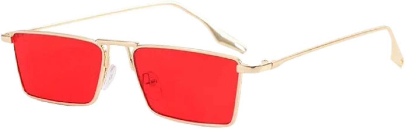 

Солнцезащитные очки с защитой от УФ-излучения UV400 | Металлическая оправа, цветные линзы | Для женщин и мужчин, для занятий спортом на открытом воздухе и вождения DSVIGF, Gold Red