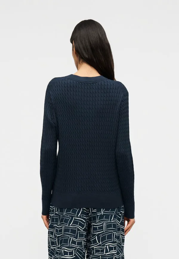Свитер с круглым вырезом и косами Tommy Hilfiger, Dark Night Navy — фото 3