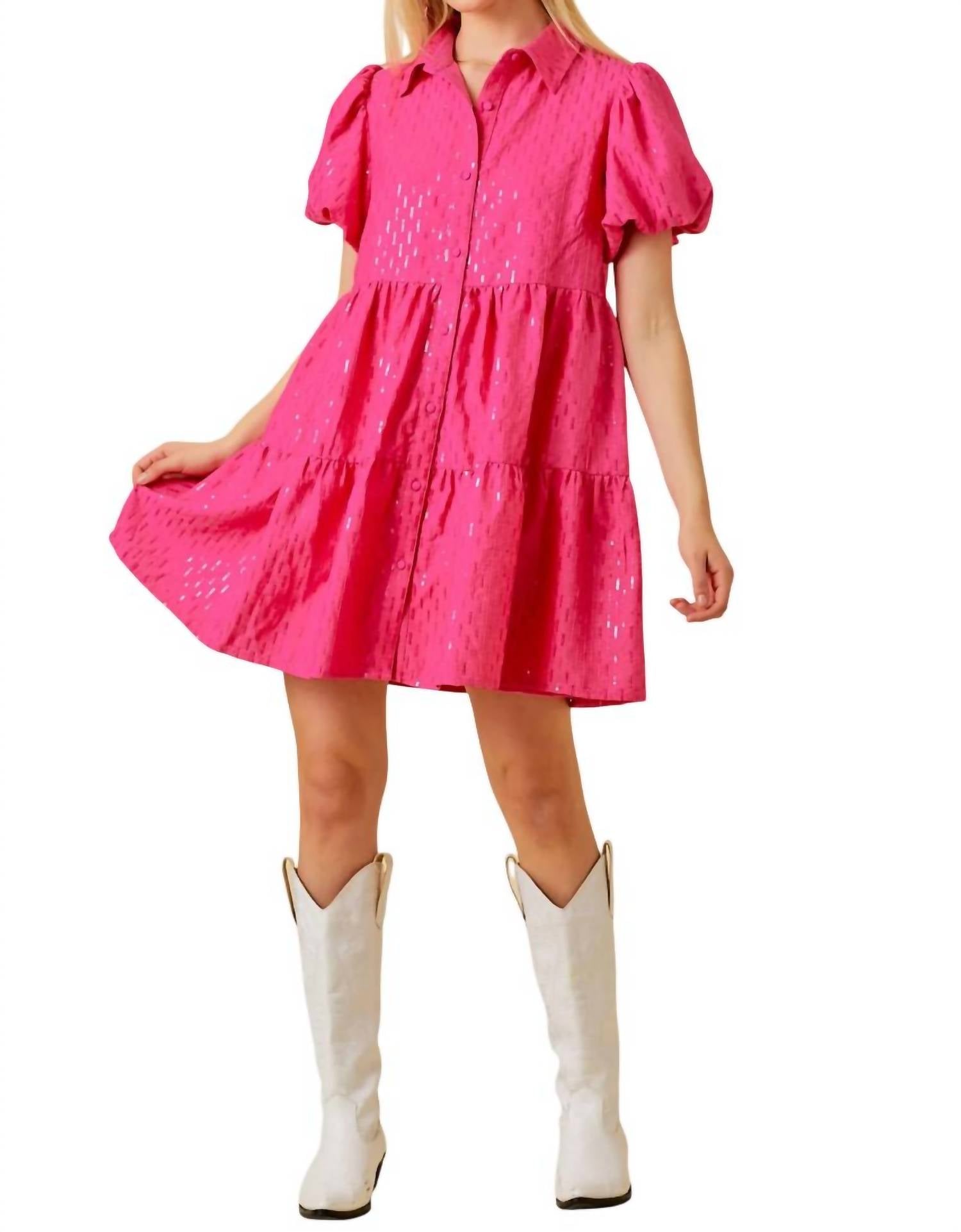 

Платье Babydoll с блестками и пайетками розового цвета Main Strip