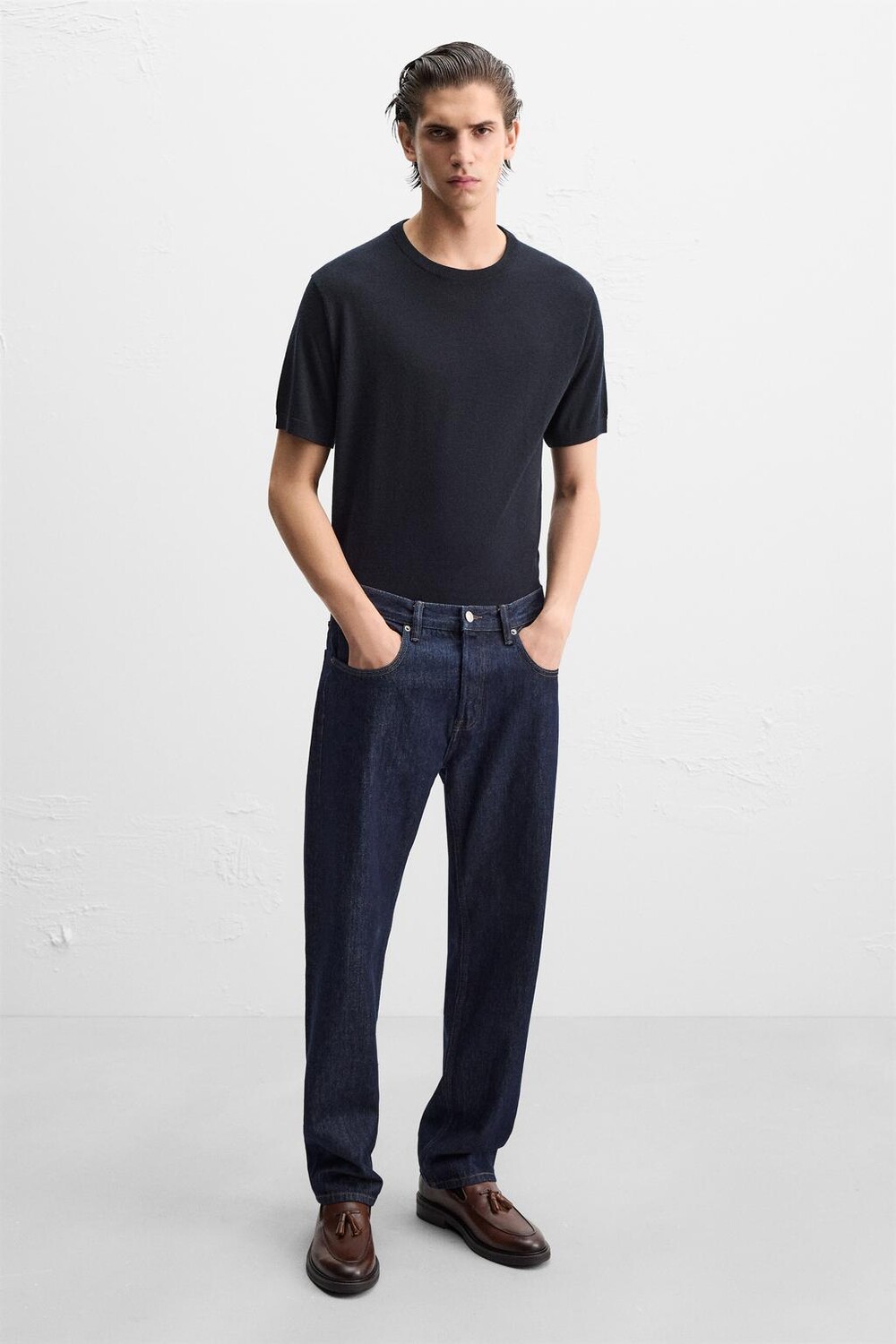 

Кожаные лоферы с кисточками ZARA, коричневый