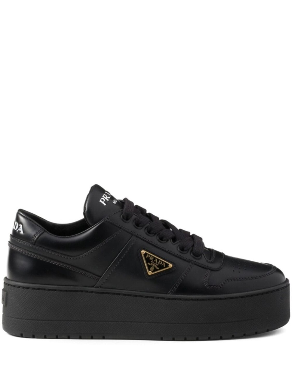 Prada кроссовки Downtown Bold из кожи, черный