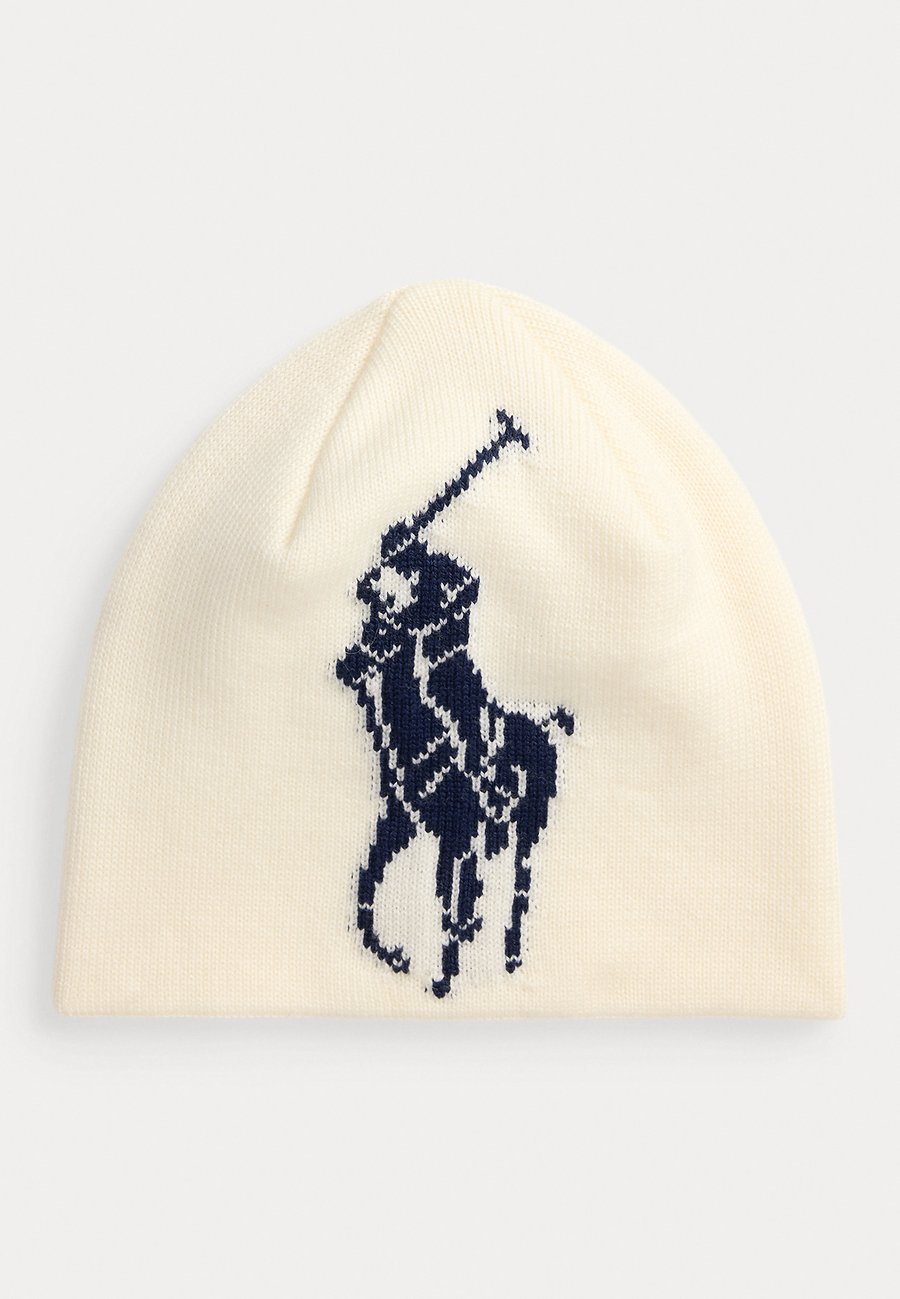 

Шапка Polo Ralph Lauren BIG PONY MERINO, Cream/Navy/Off-White