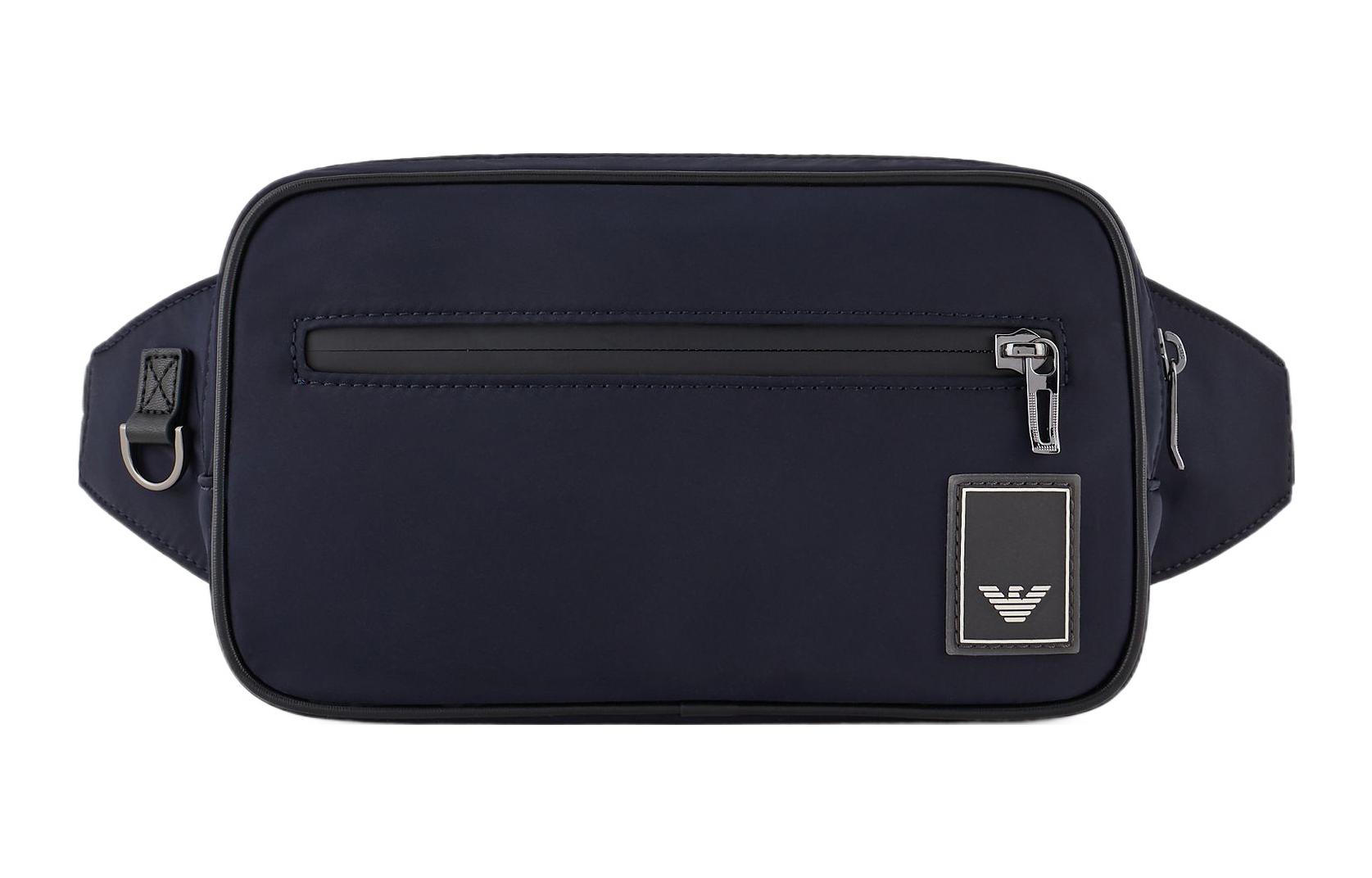 

EMPORIO ARMANI Нейлоновый поясной рюкзак мужской синий