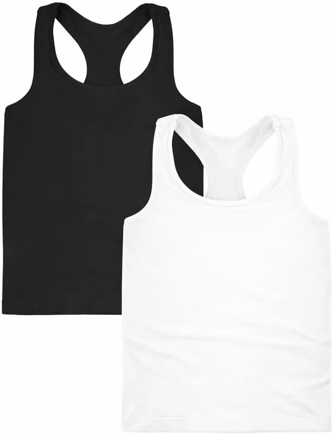 Танк топ Malibu Sugar для девочек, ракушка, Black/White, возраст 10-14