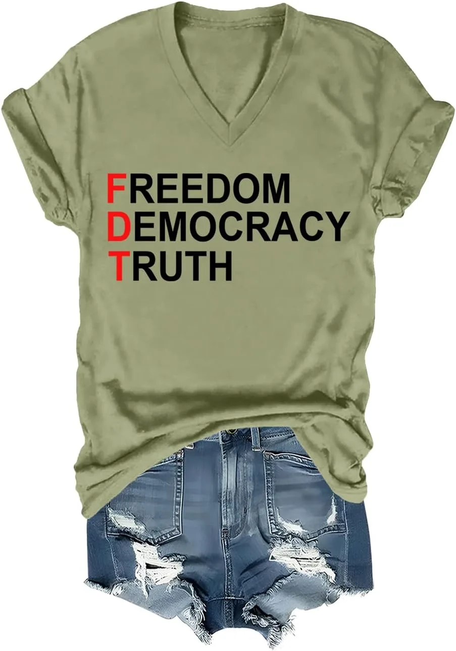 

Футболка V Neck Freedom Democracy Truth Doiurcs