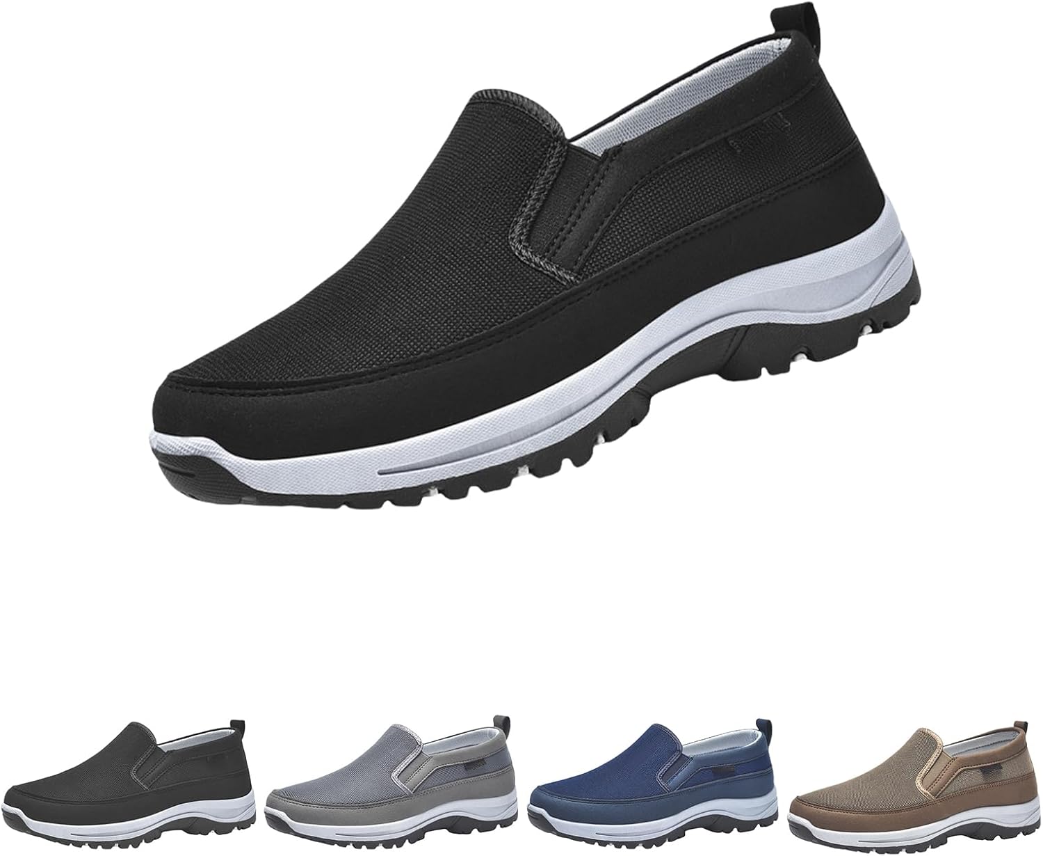 

Мужские кроссовки Auguscare, повседневные нескользящие ортопедические ходовые кроссовки, мужские лоферы с поддержкой свода стопы, обувь для пожилых мужчин Generic, черный