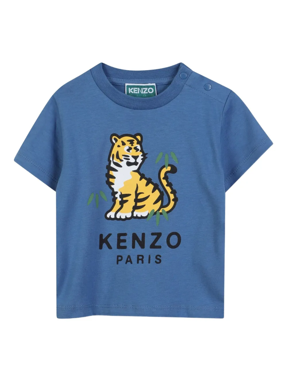 

Футболка с тигровым принтом Kenzo Kids, синий