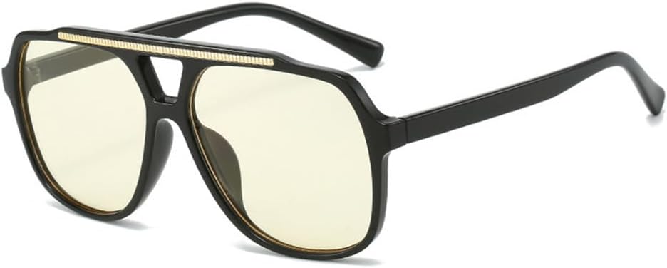 

Женские солнцезащитные очки с двойной перемычкой, прозрачные линзы с градиентом «океан», защита от ультрафиолета UV400, мужские очки для занятий спортом на открытом воздухе, бега и езды UYPTK, Black Yellow