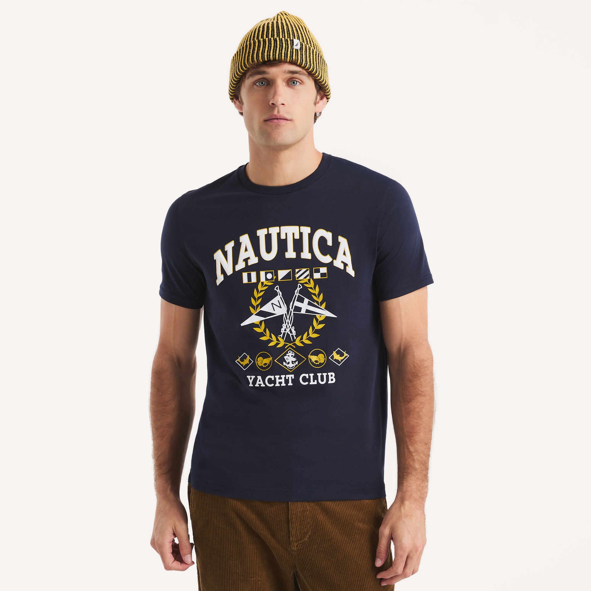 

Футболка с рисунком яхт-клуба Nautica Mens, цвет navy seas