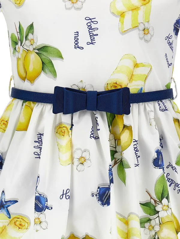 Abito lemonade popeline h popeline holiday mood коктейльное платье/вечернее платье Monnalisa, Bianco — фото 4
