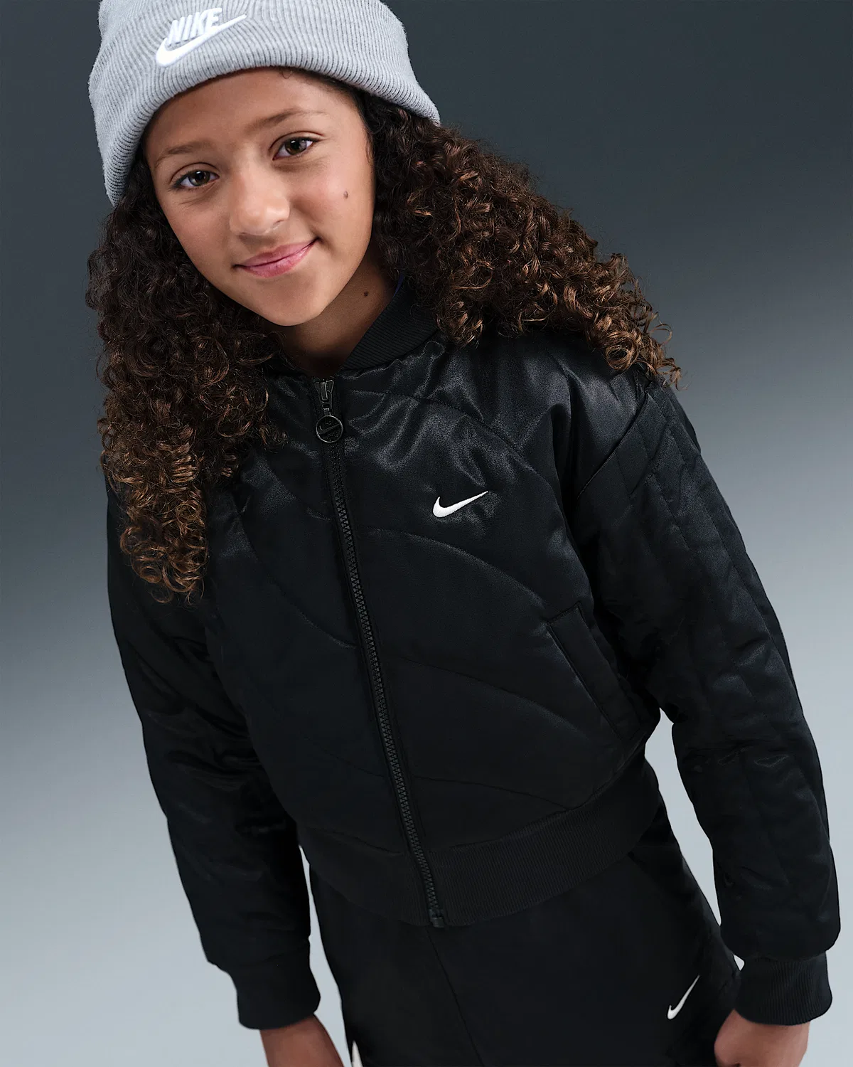 Детская куртка Nike Sportswear для девочек, Black/White