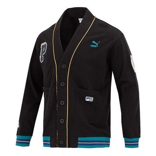 

Куртка team badge v-neck jacket 'black' Puma, черный