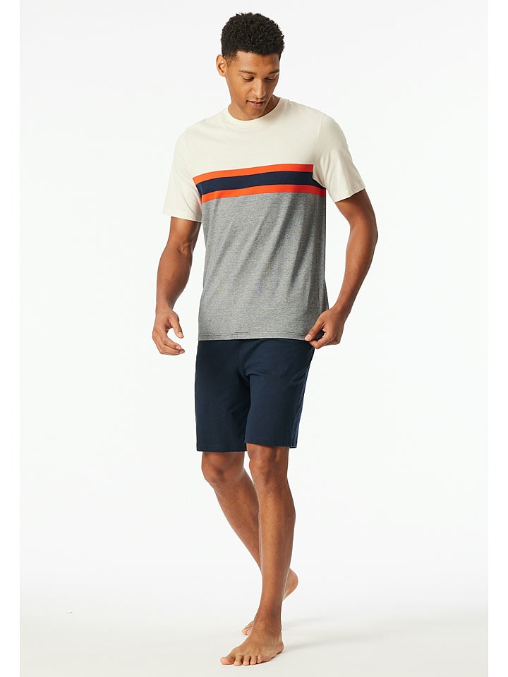 

Schiesser Пижама темно-синего/кремового цвета