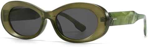 

Популярные модные овальные солнцезащитные очки для женщин, винтажные, конфетного цвета, прозрачные, градиентные, мужские панк-солнцезащитные очки MTZJH, Dark Green Gray