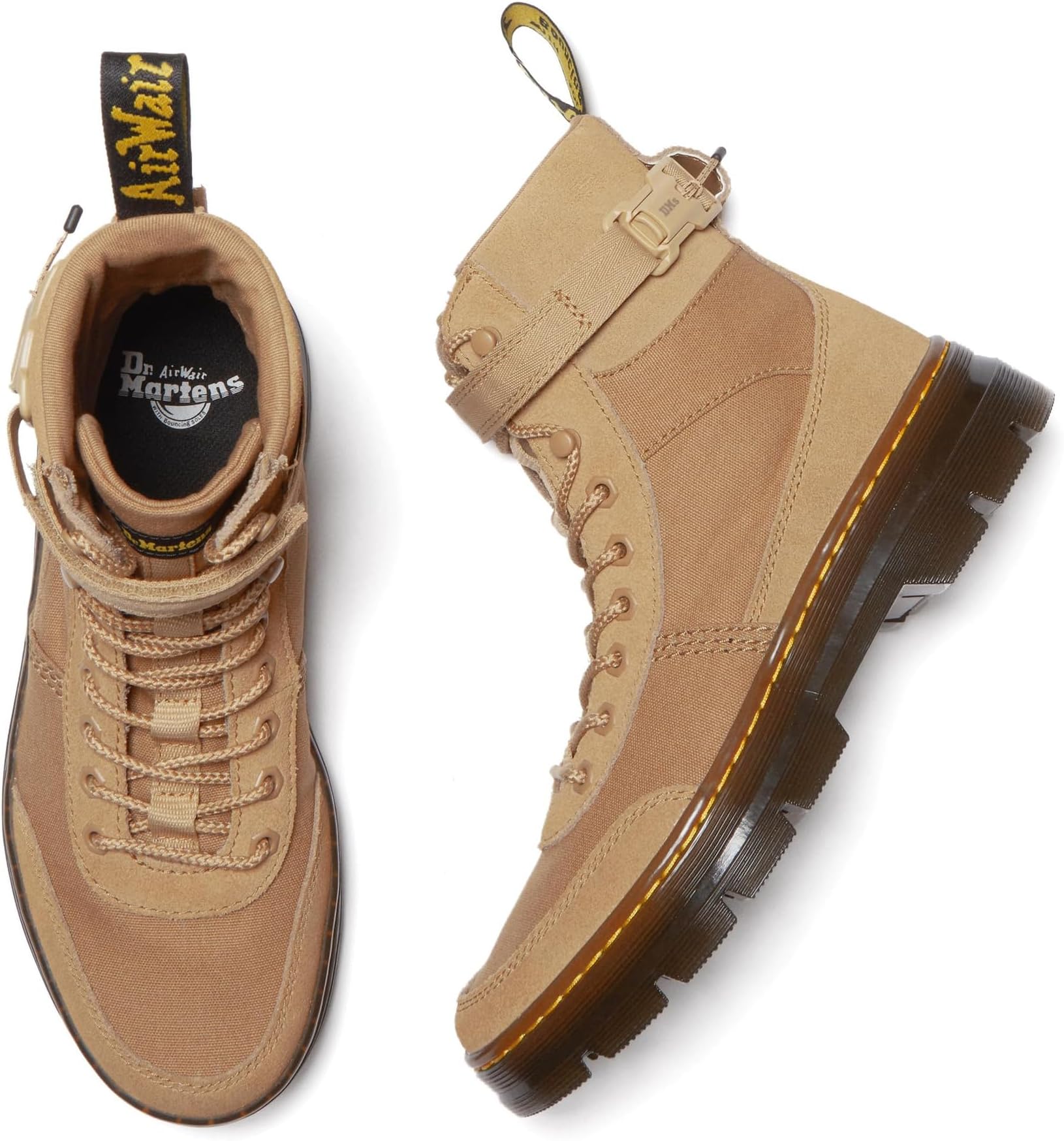 Мужские ботинки Dr. Martens Tech Combs Tech из замши и текстиля, бежевый — фото 2