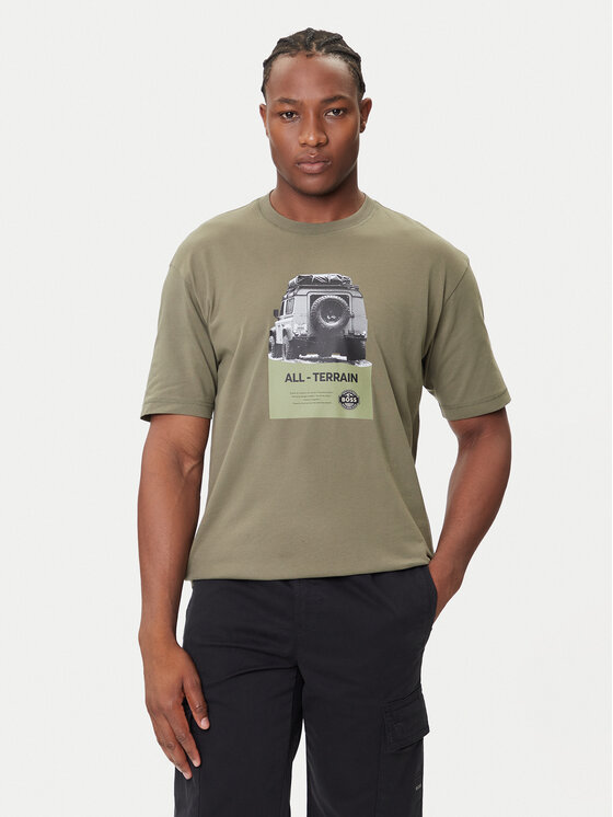 

Футболка relaxed fit Te_Wagon 50546958 Boss, зелёный